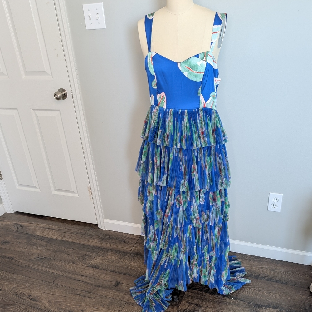 Hutch Blue Floral Tiered Ruffle Maxi Dress Size 6 - Picture 2 of 9